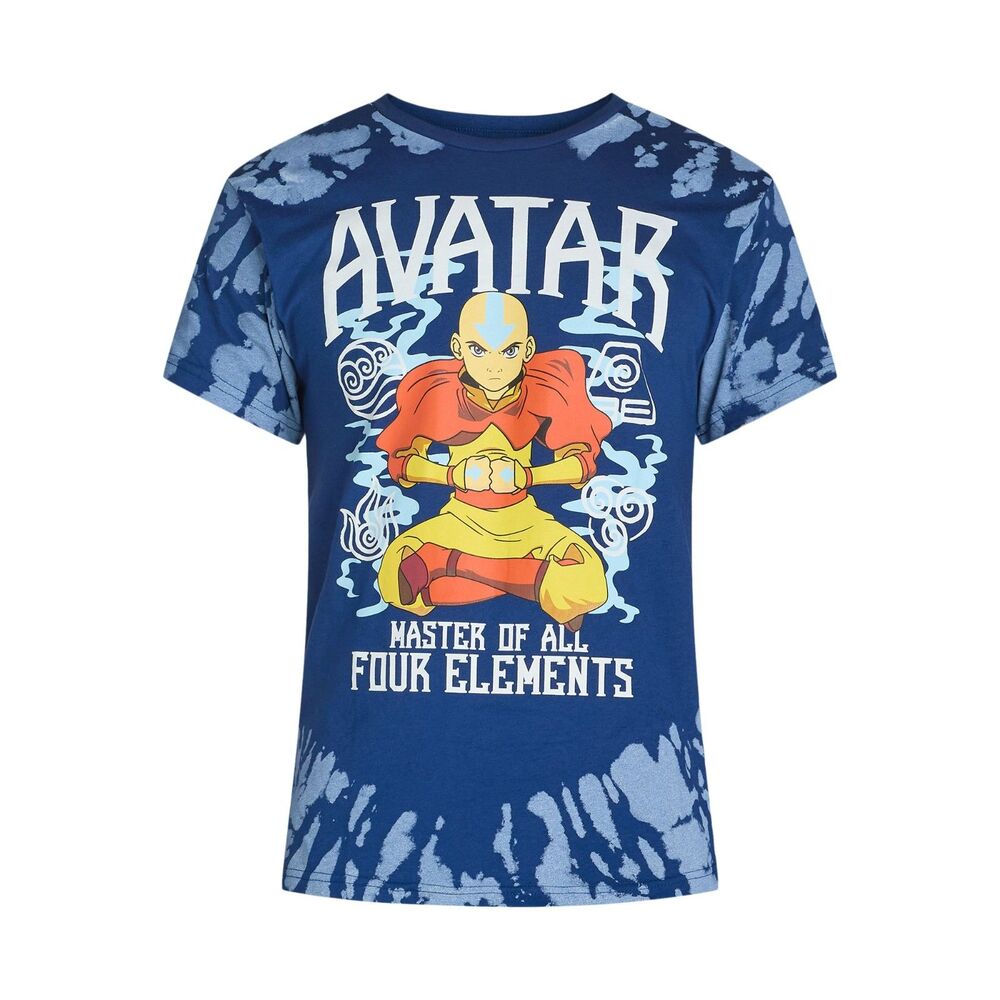 Avatar: The Last Airbender Men’s Graphic Print T-Shirt Size Large – Blue Tie-Dye